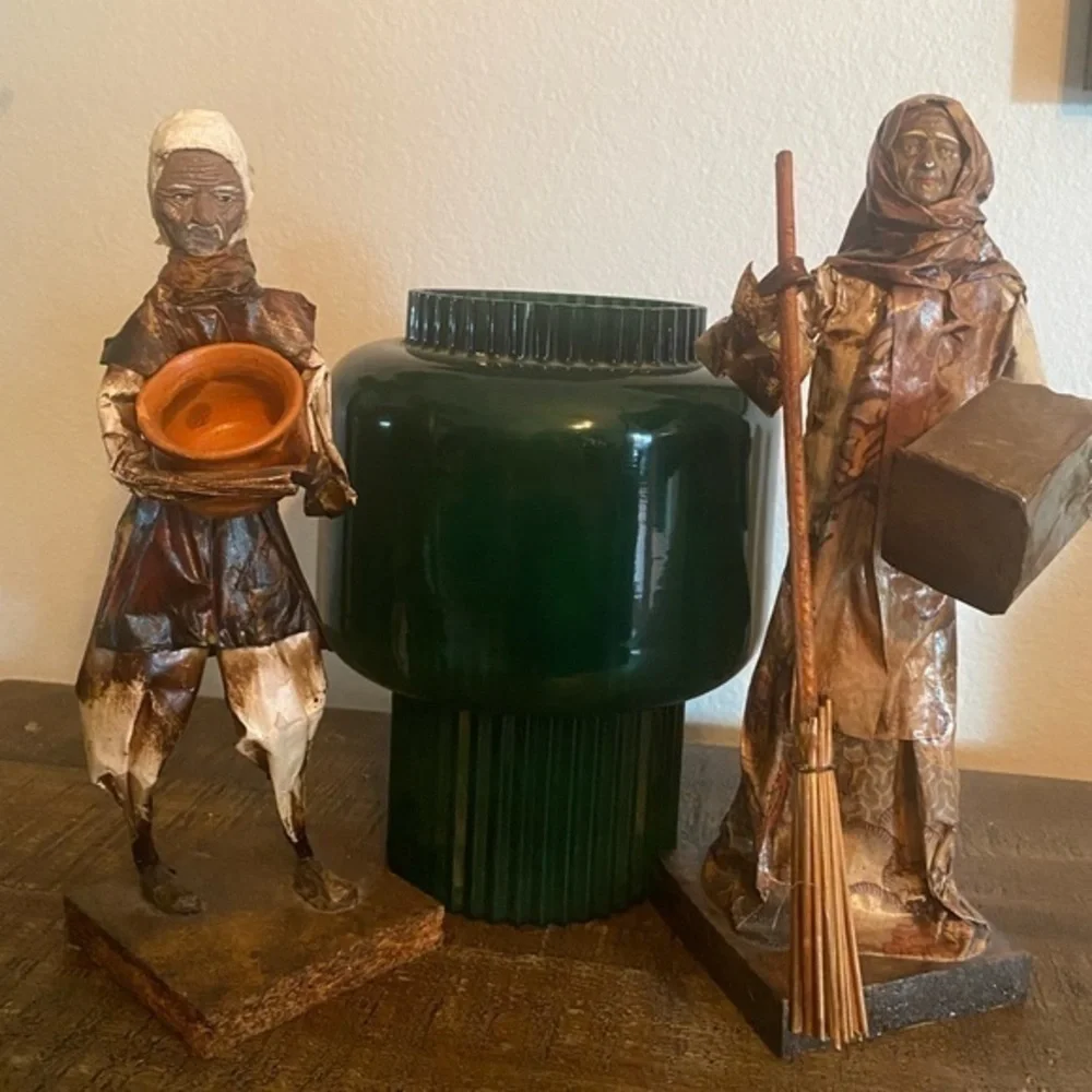 Vintage Jalisco Paper Mache‎ Mexican Folk Art Peasant Women And Man Decor